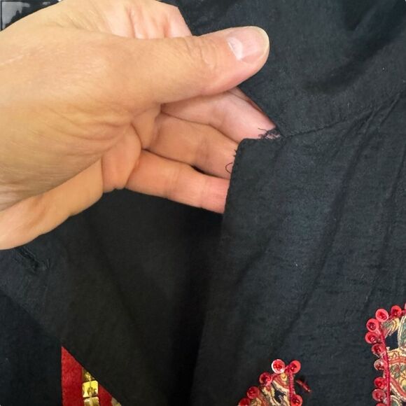 Choices Women's Jacket Shacket Sequined Embellished Asian Appliques Size 1X - Picture 6 of 10